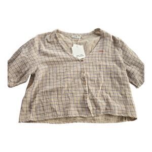 The Tiny Big Sister Woman Grid Double Gauze Blouse Size: 42 NEW